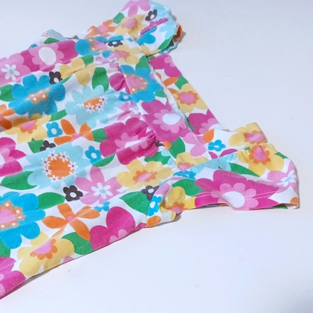 Vintage Girls' White And Multicolor Floral Dress Size 4